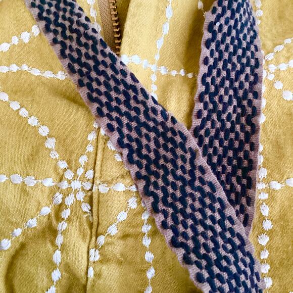 Kapital 8oz Color Denim Folk Dojo Embroidered Easy Pants Yellow 1 S - Picture 6 of 10